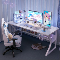 White Gaming Computer Desk Office Home Set Simple Bedroom Study Writing Desk