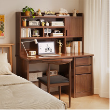 All in One Student Desk Bookshelf Computer Table Home Office Bedroom Writing Desk Study Table Workstation Table