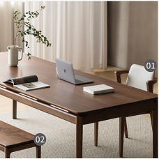 Scandinavian Walnut Desk Cherrywood Office Desk Custom Solid Wood Boss Dining Table Scandinavian Walnut Desk Cherrywood Office Desk Custom Solid Wood Boss Dining Table