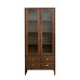 North American Walnut Bookcase with Glass Doors Storage Cabinet North American Walnut Bookcase with Glass Doors Storage Cabinet