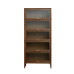 North American Walnut Bookcase with Glass Doors Storage Cabinet North American Walnut Bookcase with Glass Doors Storage Cabinet