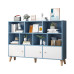 Compact Storage Cabinet Shelves Wood Legs Bookcase