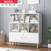 Compact Storage Cabinet Shelves Wood Legs Bookcase