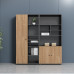 Office File Cabinet Wardrobe Wooden Data Cabinet with Lock Financial Storage Background High Cabinet Bookcase Against Wall Furniture Office File Cabinet Wardrobe Wooden Data Cabinet with Lock Financial Storage Background High Cabinet Bookcase Against Wall Furniture