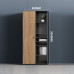 Office File Cabinet Wardrobe Wooden Data Cabinet with Lock Financial Storage Background High Cabinet Bookcase Against Wall Furniture Office File Cabinet Wardrobe Wooden Data Cabinet with Lock Financial Storage Background High Cabinet Bookcase Against Wall Furniture