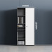 Office File Cabinet Wardrobe Wooden Data Cabinet with Lock Financial Storage Background High Cabinet Bookcase Against Wall Furniture Office File Cabinet Wardrobe Wooden Data Cabinet with Lock Financial Storage Background High Cabinet Bookcase Against Wall Furniture