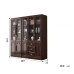 Chinese Style Solid Wood Bookcase Glass Door
