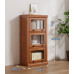 American Solid Wood Bookcase with Glass Door Floor Home Dustproof Shelving Storage Cabinet Living Room Display Cabinet Wall Integrated American Solid Wood Bookcase with Glass Door Floor Home Dustproof Shelving Storage Cabinet Living Room Display Cabinet Wall Integrated