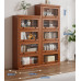 American Solid Wood Bookcase with Glass Door Floor Home Dustproof Shelving Storage Cabinet Living Room Display Cabinet Wall Integrated American Solid Wood Bookcase with Glass Door Floor Home Dustproof Shelving Storage Cabinet Living Room Display Cabinet Wall Integrated