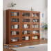American Solid Wood Bookcase with Glass Door Floor Home Dustproof Shelving Storage Cabinet Living Room Display Cabinet Wall Integrated American Solid Wood Bookcase with Glass Door Floor Home Dustproof Shelving Storage Cabinet Living Room Display Cabinet Wall Integrated