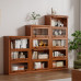 American Solid Wood Bookcase with Glass Door Floor Home Dustproof Shelving Storage Cabinet Living Room Display Cabinet Wall Integrated American Solid Wood Bookcase with Glass Door Floor Home Dustproof Shelving Storage Cabinet Living Room Display Cabinet Wall Integrated