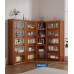 American Solid Wood Bookcase with Glass Door Floor Home Dustproof Shelving Storage Cabinet Living Room Display Cabinet Wall Integrated American Solid Wood Bookcase with Glass Door Floor Home Dustproof Shelving Storage Cabinet Living Room Display Cabinet Wall Integrated