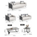 Office Sofa Tea Table Combo Set Reception Area Seating Three Office Sofa Tea Table Combo Set Reception Area Seating Three