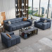 Modern Minimalist Leather Office Sofa ThreeSeater Tea Table Set Modern Minimalist Leather Office Sofa ThreeSeater Tea Table Set