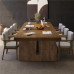 Small Wooden Office Meeting Table Long Desk Modern Large Work Table Library Table and Chair Set