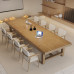Large Wooden Office Meeting Desk Work Table Industrial Style Original Wood Table Chair Set Large Wooden Office Meeting Desk Work Table Industrial Style Original Wood Table Chair Set