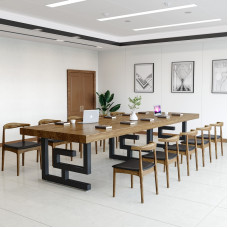 Wooden Conference Table Chair Set Large Work Table