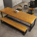 Minimalist Wood Rectangle Table Chairs Industrial Style Office PC Desk