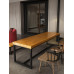 Minimalist Wood Rectangle Table Chairs Industrial Style Office PC Desk