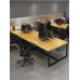 Minimalist Wood Rectangle Table Chairs Industrial Style Office PC Desk