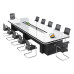 Black and White Lacquer Conference Table Training Desk Modern Meeting Room Negotiation Table Office Chair Set Black and White Lacquer Conference Table Training Desk Modern Meeting Room Negotiation Table Office Chair Set