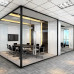 Office Glass partition Double Layer Louvre Window Aluminum Alloy Tempered Glass Partition Acoustic Wall Partition Room