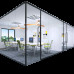 Aluminum Alloy Double Layer Hollow Louver Room Divider for Office