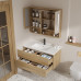 Nordic Modern Minimalist Bathroom Cabinet Wood Hanging Cabinet American Cabinet Bathroom Mirror Cabinet Wash Basin Cabinet Combination Nordic Modern Minimalist Bathroom Cabinet Wood Hanging Cabinet American Cabinet Bathroom Mirror Cabinet Wash Basin Cabinet Combination
