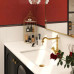 Black Bathroom Vanity Cabinet Washbasin Retro Stone Slab Sink Black Bathroom Vanity Cabinet Washbasin Retro Stone Slab Sink