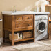 American Freestanding Washer Cabinet Combo Balcony Washing Machine Bathroom with Face Basin Rub Board Wooden Bathroom American Freestanding Washer Cabinet Combo Balcony Washing Machine Bathroom with Face Basin Rub Board Wooden Bathroom