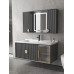 Modern Minimalist Oak Bathroom Cabinet Combination Hiddden Smart Fengshui Mirror Cabinet Ceramic One Washbasin Cabinet