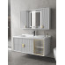 Modern Minimalist Oak Bathroom Cabinet Combination Hiddden Smart Fengshui Mirror Cabinet Ceramic One Washbasin Cabinet