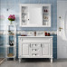 Ceramic Integrated Bathroom Vanity American Solid Oak Washbasin Cabinet