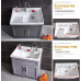 European Style Ceramic Balcony Washing Cabinet Combination Bathroom Cabinet