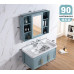 Mediterranean Style Bathroom Cabinet Combination Simple PVC Wash Table Mediterranean Style Bathroom Cabinet Combination Simple PVC Wash Table
