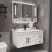 Light Luxury Stone Bathroom Cabinet Set Solid Wood Modern Simple Bathroom Sink Vanity Set Light Luxury Stone Bathroom Cabinet Set Solid Wood Modern Simple Bathroom Sink Vanity Set