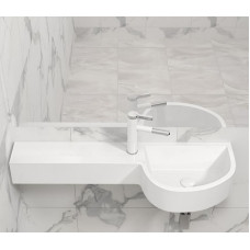 Japanese Style Small Bathroom Washbasin Mini Artificial Stone Wash Facial Basin Wall Mounted Small Size Countertop Integrated Basin