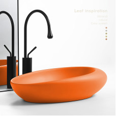 Creative Matte Orange Ceramic Wash Basin Home Personalized