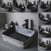 Black Ceramic Basin Vintage Washbasin Bathroom Sink Facewash Basin Balcony Water Basin Outdoor Basin Black Ceramic Basin Vintage Washbasin Bathroom Sink Facewash Basin Balcony Water Basin Outdoor Basin