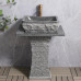 Outdoor Courtyard Stone Handwashing Basin Granite Pillar Face Washing Basin