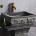 Outdoor Courtyard Stone Handwashing Basin Granite Pillar Face Washing Basin