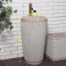 Outdoor Courtyard Stone Handwashing Basin Granite Pillar Face Washing Basin