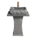 Outdoor Courtyard Stone Handwashing Basin Granite Pillar Face Washing Basin