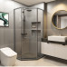 Diamond Shaped Wet Dry Separated Bathroom Glass Partition with Changhong Glass