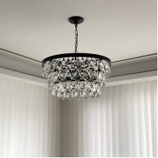 American Retro Crystal Chandelier Living Bedroom Vestibule Simple Elegant Feminine Room Pendant Lamp