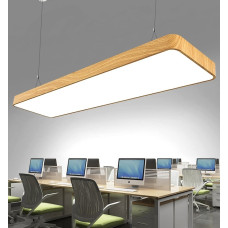 LED Wood Strip Light Office Pendant Lamp Yoga Gym Nursery Shopping Mall Supermarket Hanging Line Illumination Lighting