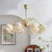 Flower Cream Retro Chic American Living Dining Bedroom Copper Pendant Lamp Flower Cream Retro Chic American Living Dining Bedroom Copper Pendant Lamp