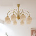 Flower Cream Retro Chic American Living Dining Bedroom Copper Pendant Lamp Flower Cream Retro Chic American Living Dining Bedroom Copper Pendant Lamp