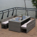 Outdoor Table Chair Patio Set Balcony Relaxation Villa Minimal Modern Storage Rattan Braid Furniture