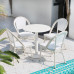 Outdoor Table Chairs Umbrella Patio Balcony Cafe Milk Tea Shop White Rattan Chairs Outdoor Table Chairs Umbrella Patio Balcony Cafe Milk Tea Shop White Rattan Chairs